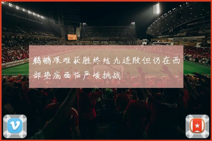 鹈鹕艰难获胜终结九连败但仍在西部垫底面临严峻挑战